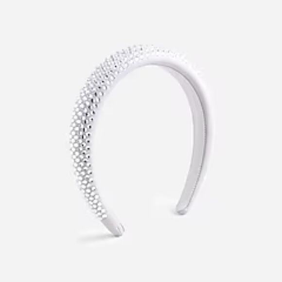J.Crew silver mirror Rhinestone studded headband main image 5